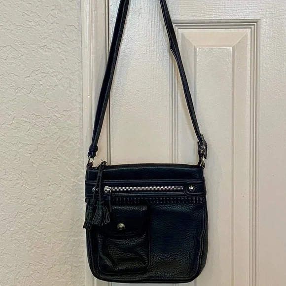 Brighton Crossbody with Ruffle Trim pebbled leather bag - Picture 14 of 15